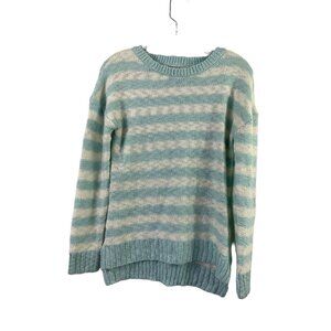 By Design Women's Aqua Blue & White Knitted Sweater